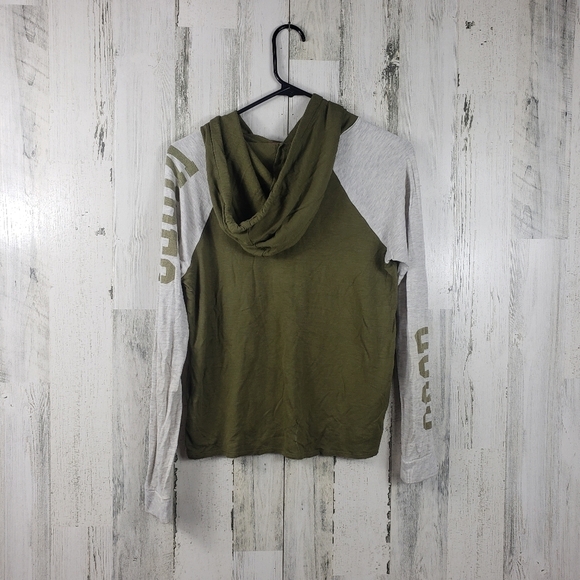 inspired hearts green and gray good vibes t-shirt hoodie women's size S - Picture 5 of 10